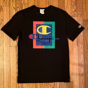 Champion Heritage Authentic Apparel Black Colorful Logo T-shirt Men’s M